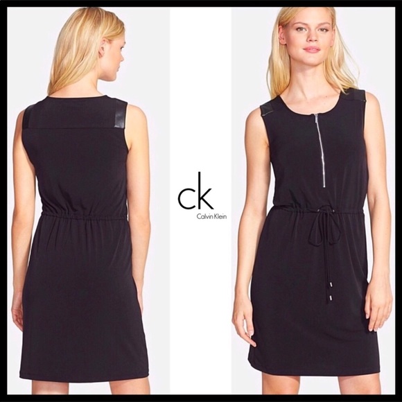 CK CALVIN KLEIN BLACK TANK SHEATH SHIFT DRESS A2C - Picture 5 of 8